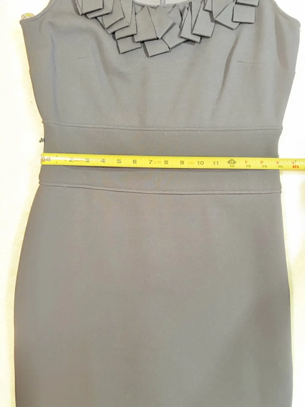 Taylor Black Sleeveless Ruffle-Trim Mini Dress‎